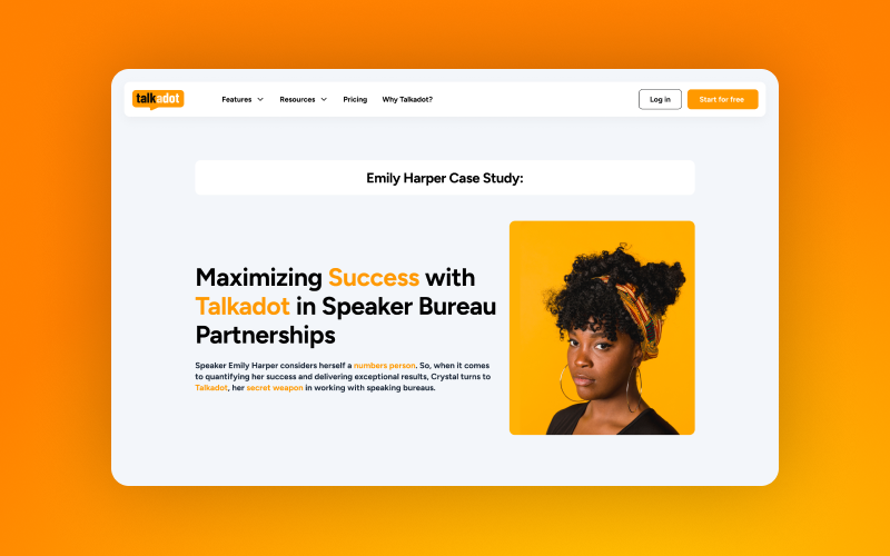 Talkadot - Website&Web Platform for public speakers screenshot 2