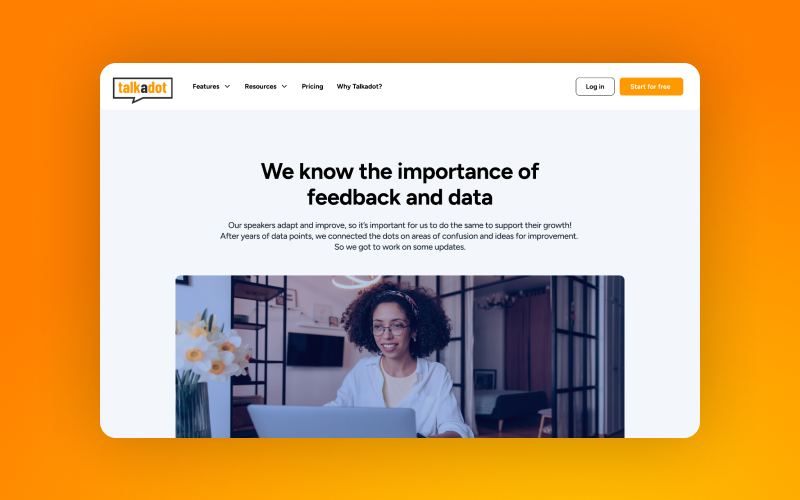 Talkadot - Website&Web Platform for public speakers screenshot 3