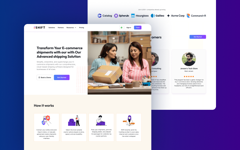 Shift - Website for E-Commerce SaaS & Logistic company screenshot 3