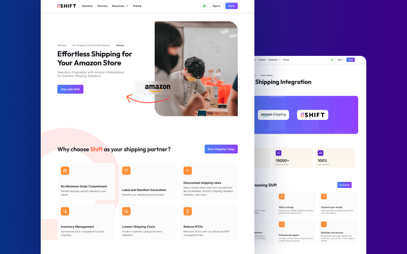Shift - Website for E-Commerce SaaS & Logistic company screenshot 4