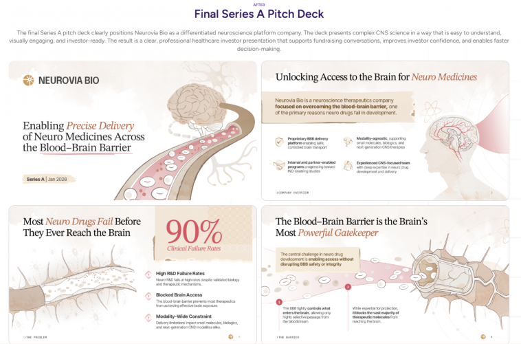 Designing a Series A Investor Deck for a CNS Therapeutics Platform screenshot 1