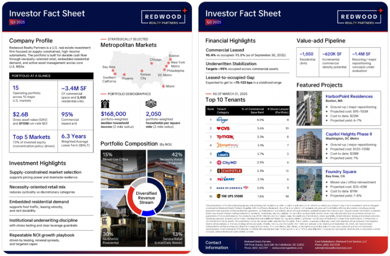 Designing an Institutional LP Presentation & Deal One-Pager for Real Estate Private Equity Fund screenshot 1