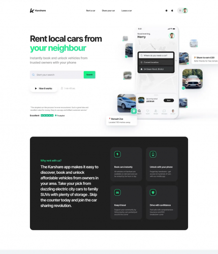 Karshare / Website Redesign / Webflow dev screenshot 3