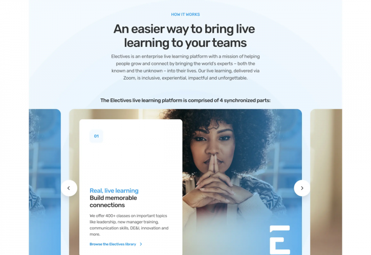 Electives.io / Design & Web development / Webflow screenshot 2