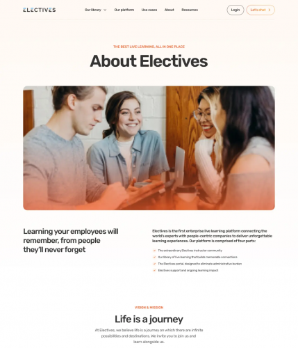 Electives.io / Design & Web development / Webflow screenshot 4