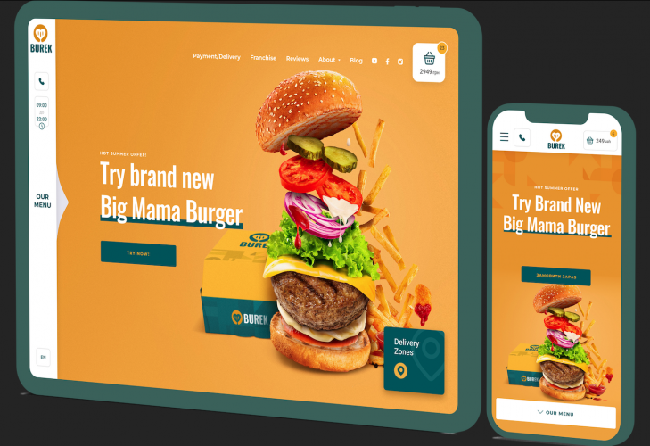 Burek - award winning food delivery Woocommerce website screenshot 1
