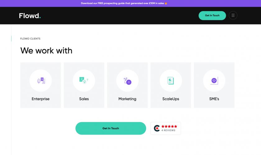 Award winning Website for the UK based email marketing agency - Flowd screenshot 1