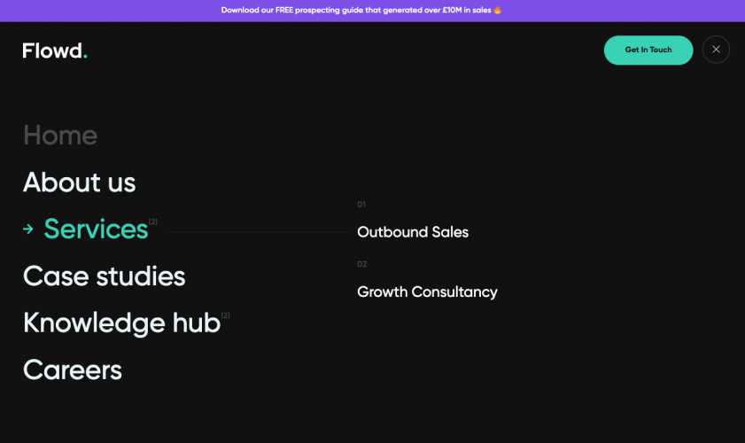 Award winning Website for the UK based email marketing agency - Flowd screenshot 4