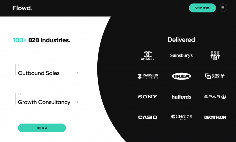 Award winning Website for the UK based email marketing agency - Flowd screenshot 3