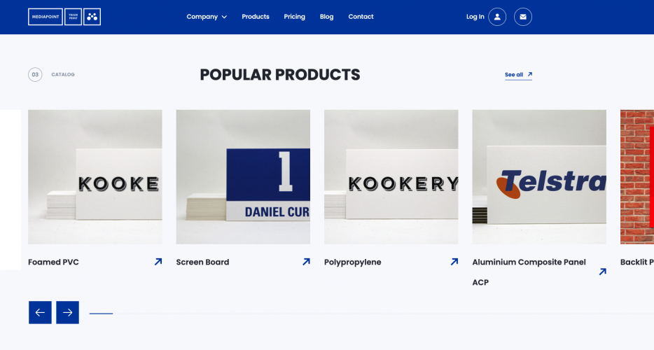 Mediapoint - Website for a leading print company in Australia screenshot 2