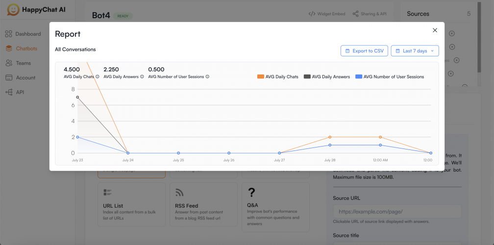 SaaS AI chatbot screenshot 1