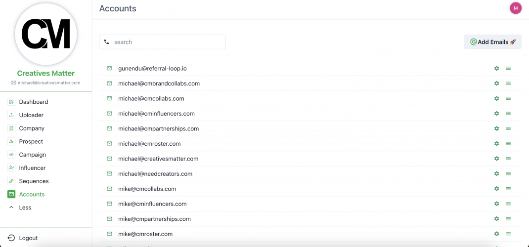 CRM app with AI capabilities screenshot 1