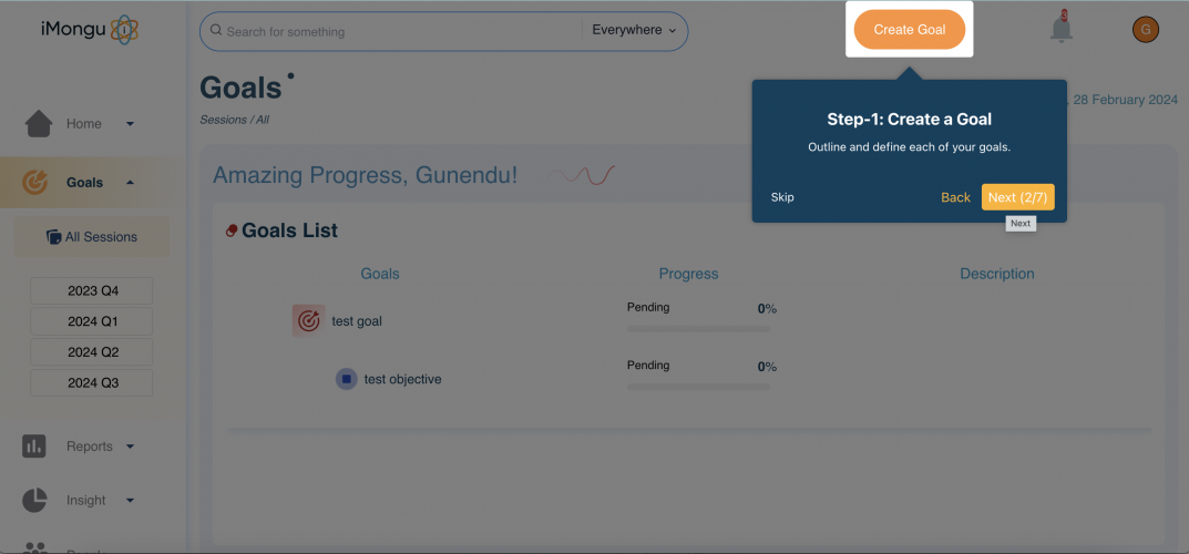 OKR SaaS app screenshot 2