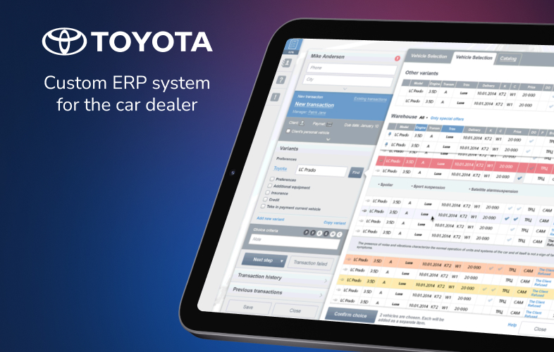 Scalex: TOYOTA Car Dealer Custom ERP System screenshot 1