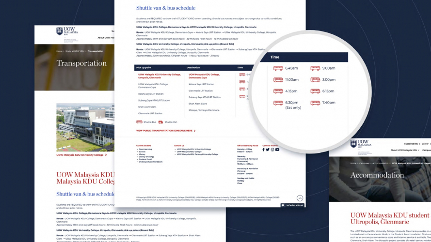 UOW Malaysia Website Branding screenshot 2