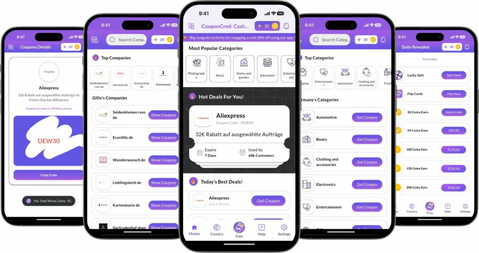 Coupon and cashback android app development screenshot 1