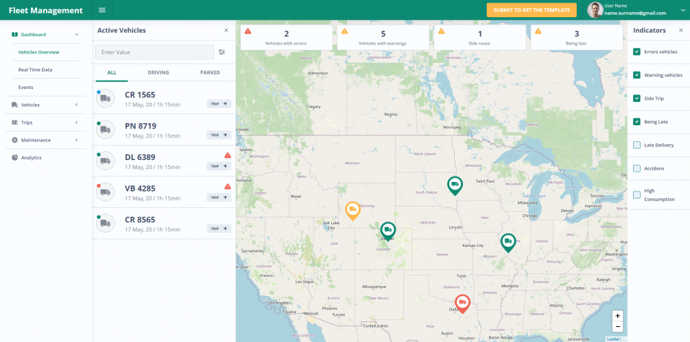 AWS-Based IoT Fleet Management System for logistics company screenshot 1