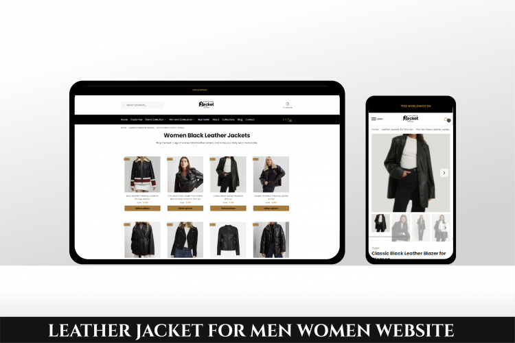 Men's Leather Jackets E-commerce Website screenshot 1