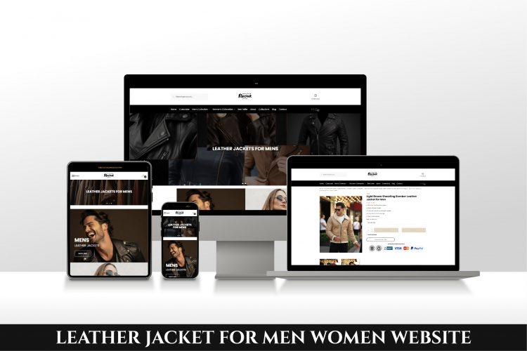 Men's Leather Jackets E-commerce Website screenshot 3