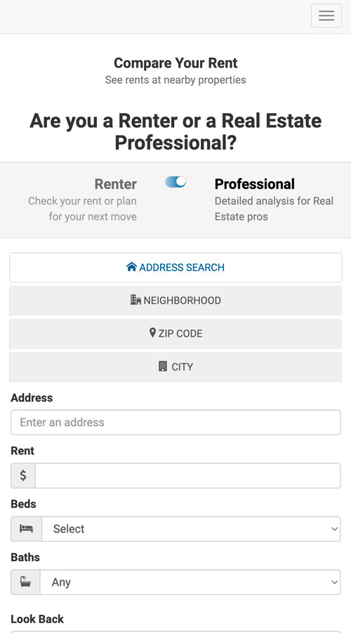 Real Estate Rent Comparison Analysis Platform screenshot 2