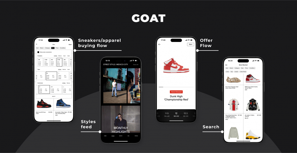 GOAT - e-commerce app development screenshot 1