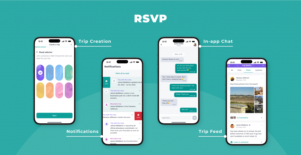 RSVP -  A trip-planning app screenshot 1