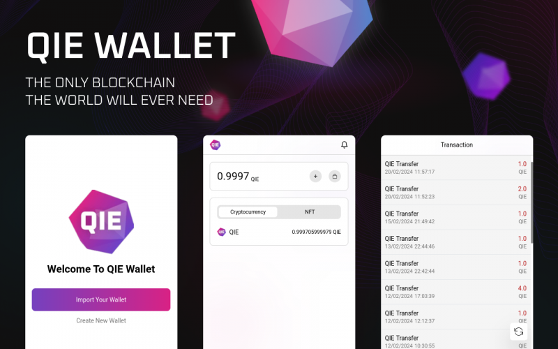 QIE Blockchain Crypto Wallet screenshot 1
