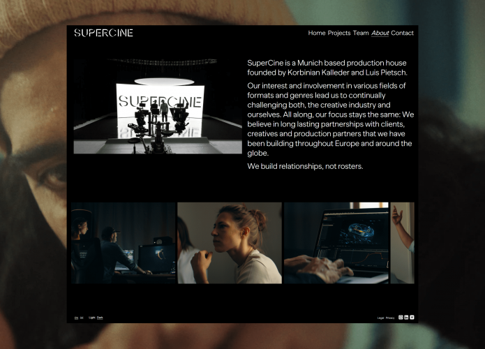 SUPERCINE: Branding website for production house screenshot 1