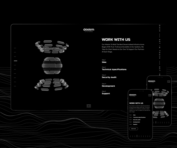 DAOISM.SYSTEMS: Branding website with 3D graphics screenshot 2
