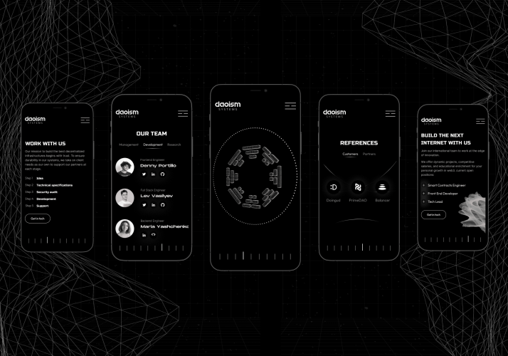 DAOISM.SYSTEMS: Branding website with 3D graphics screenshot 3