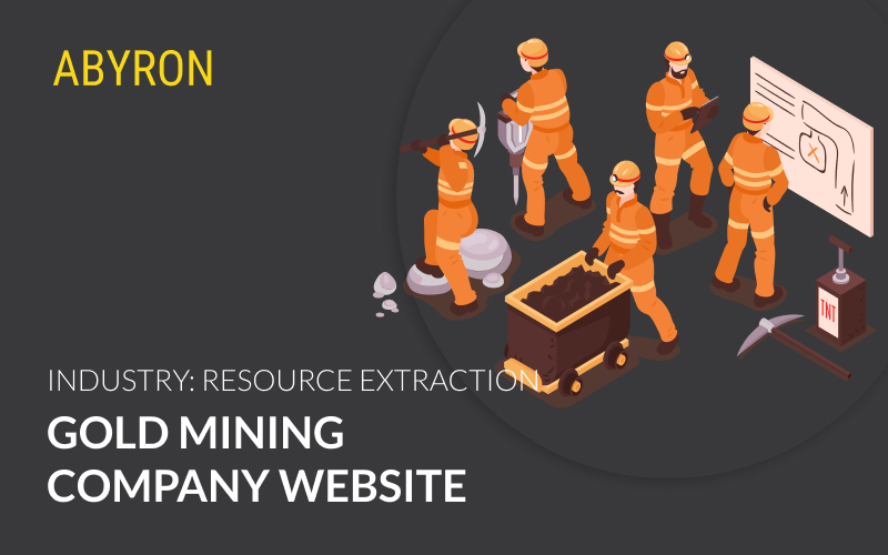 Gold mining company website screenshot 1