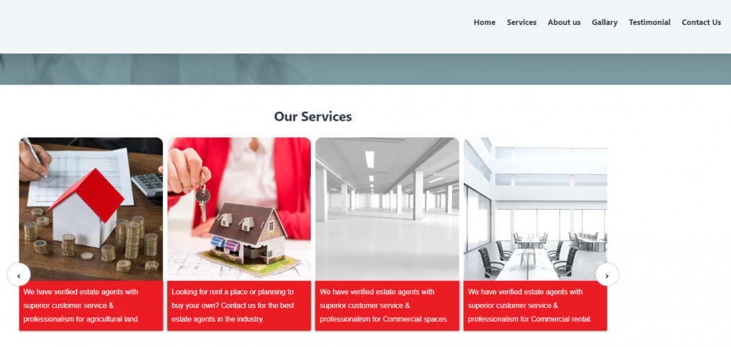 Website for a Real Estate Company screenshot 1