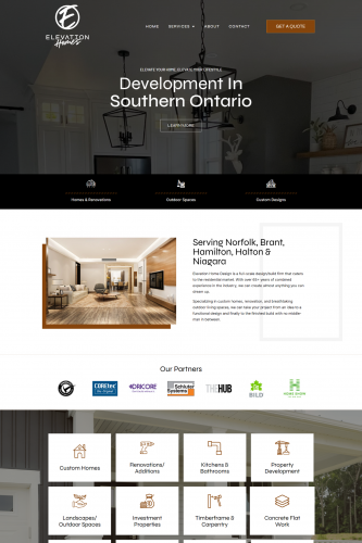 Elevation Homes - Web Design and Development screenshot 1
