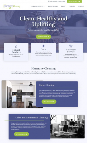 Harmony Home Cleaning - Web Design and Development screenshot 1