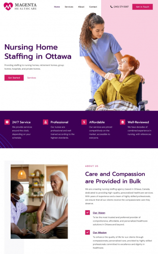 Magenta Healthcare Services - Web Design and Development, Logo Design screenshot 1