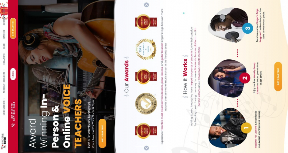 Singer's Edge - Web Design and Development, SEO screenshot 1