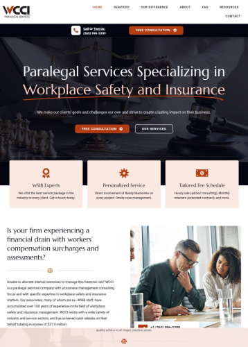 WCCI Paralegal Services - Web Design and Development, Branding and SEO screenshot 1