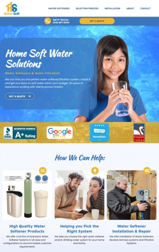 Home Soft Water Solutions - Web Design and Development, SEO screenshot 1