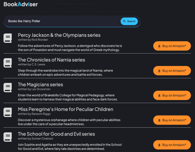 BookAdviser.ai screenshot 2