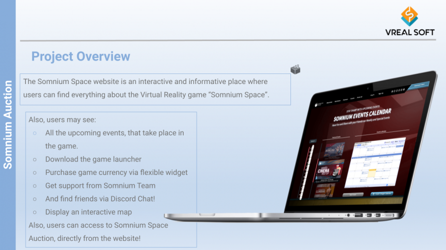 Somnium Space - Web Application screenshot 1
