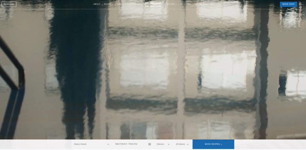 Website for Mayfair Hotel & Gardens  screenshot 1