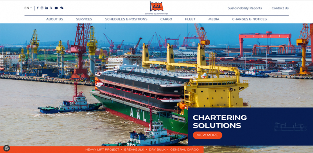 Website for AAL Shipping  screenshot 1