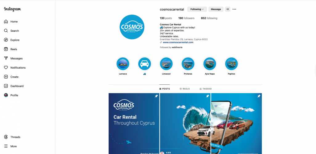 Social Media for Cosmos Car Rental screenshot 1
