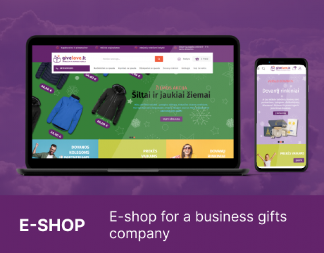 Website for a business gifts company screenshot 1