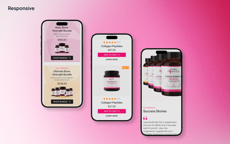 Bone health shop website with a modern twist screenshot 2