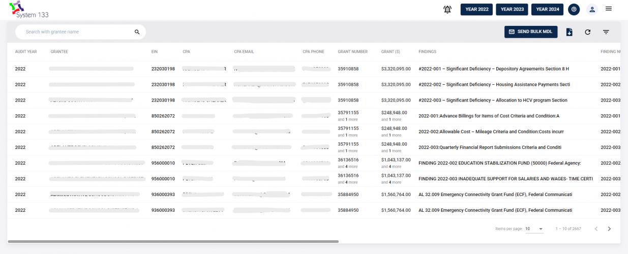System133 - a system to track data of Auditing screenshot 2