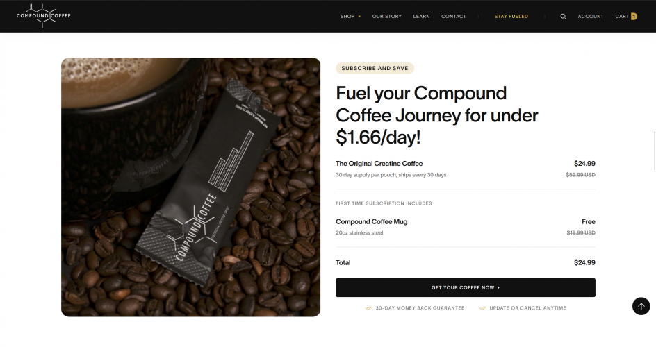 Compound Coffee | 3D Renders, Website Design & Website Development  screenshot 1