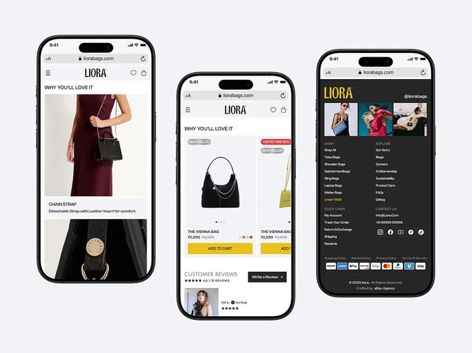 Liora Bags | Fashion Website Design & Development screenshot 1