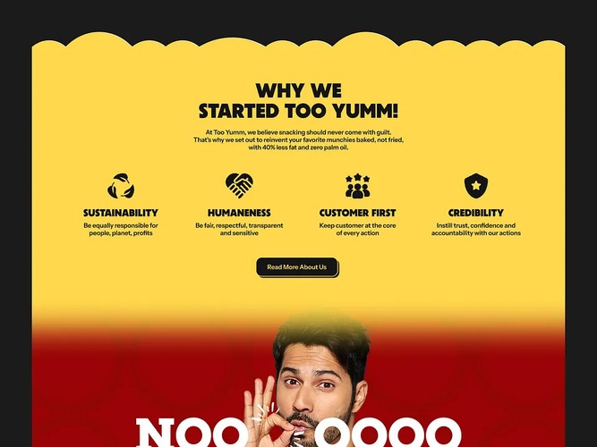 Too Yumm | Snack Brand Landing Page Design screenshot 2