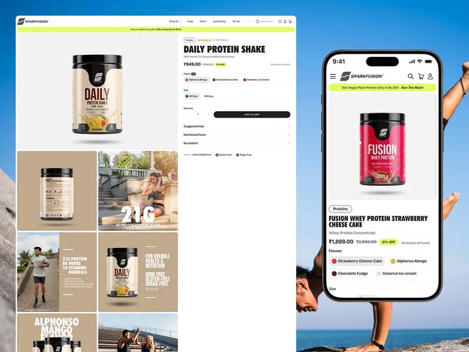 Spark Fusion | Fitness E-commerce Website UI/UX Design screenshot 4